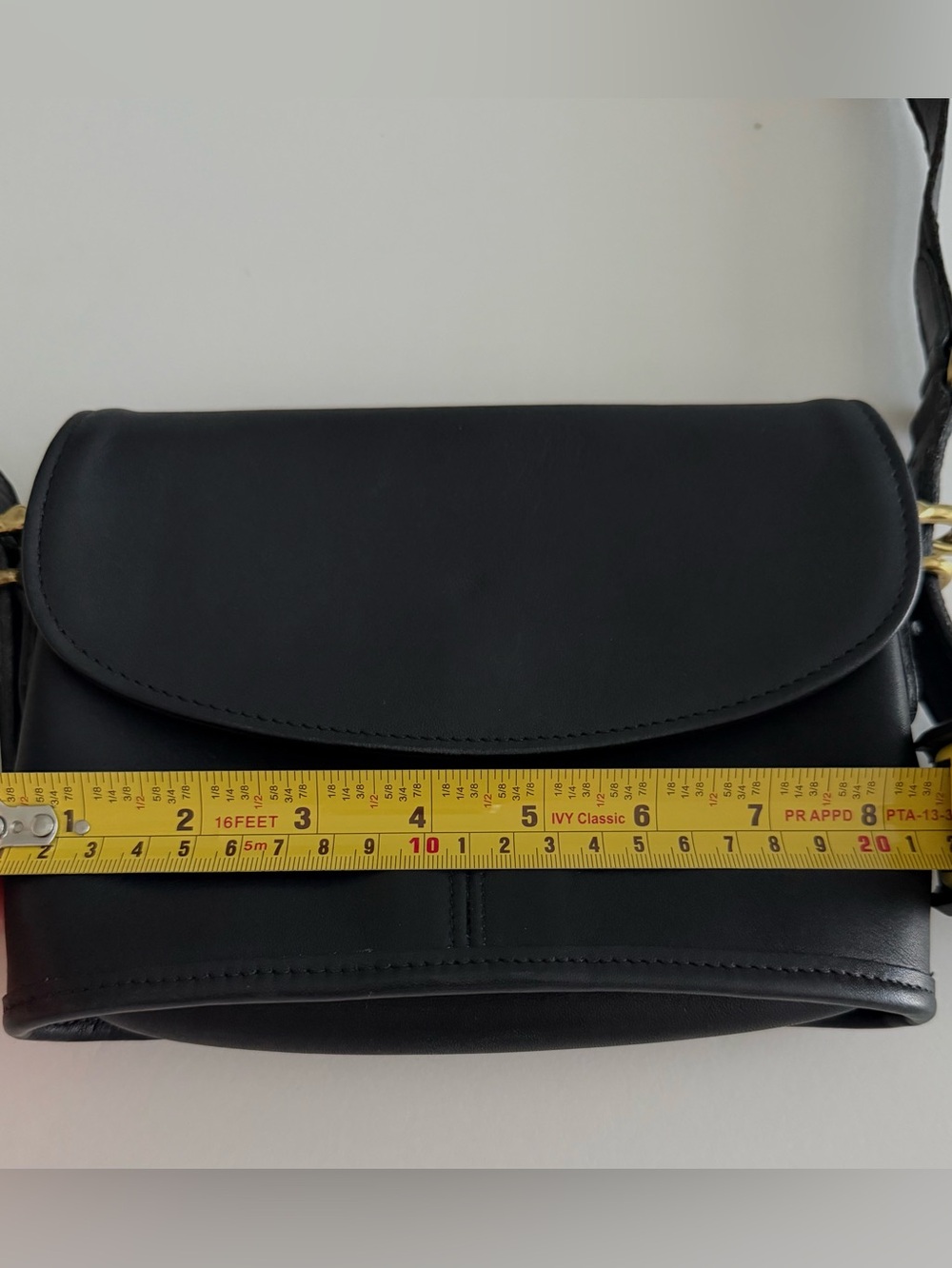 Vintage Coach  Equestrian  Flap Black Leather Crossbody Bag - Picture 15 of 16